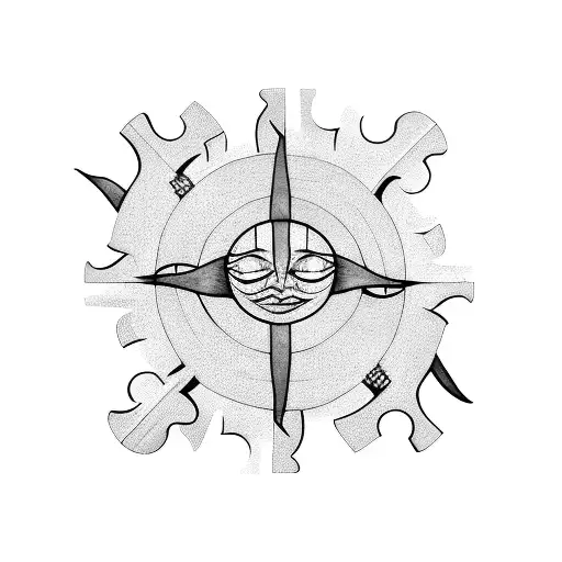 A Sun Inside Three Puzzle Pieces