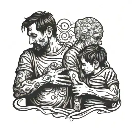 Father & Son Holding Hands