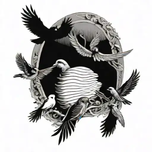 Hood With Birds And 4 Names Written