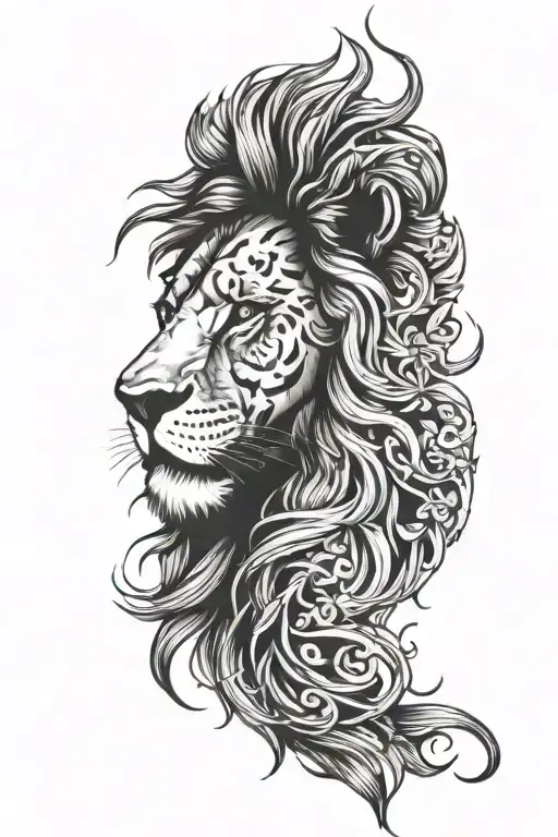 Lion Face With Scar Lion Face