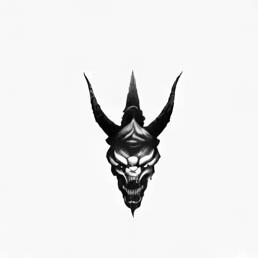 A Demon's Head On A Black Background