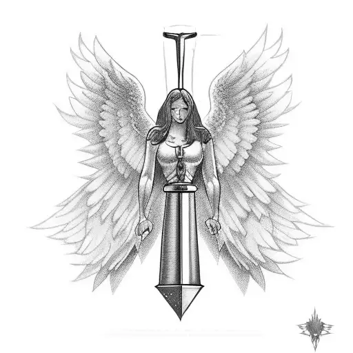 Angel Sheild Love Loyalty Hammer Olive Church Art