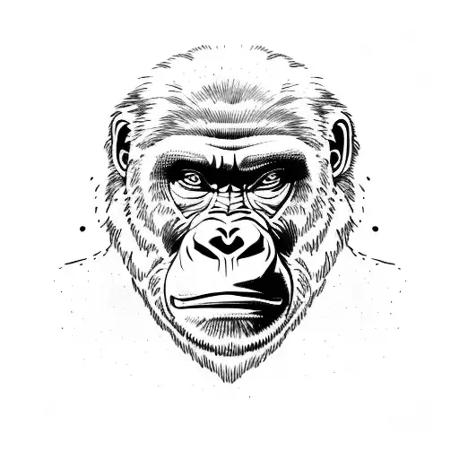 Gorilla Flexing Muscles