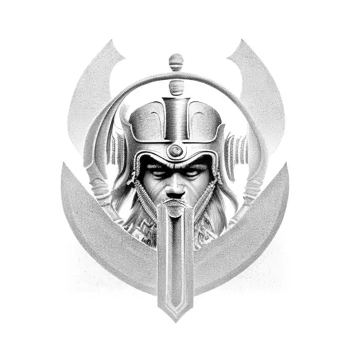 Trojan Warrior And Caduceus