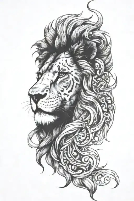 Lion Face With Scar Lion Face