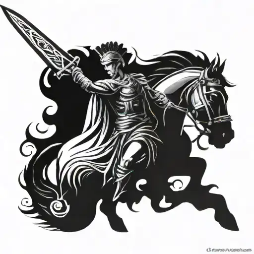 Incorporate A Stylized Greek Warrior Symbol Into A Roman Empire Inspired Sleeve Design