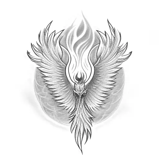 A Majestic Phoenix Rising From The Flames