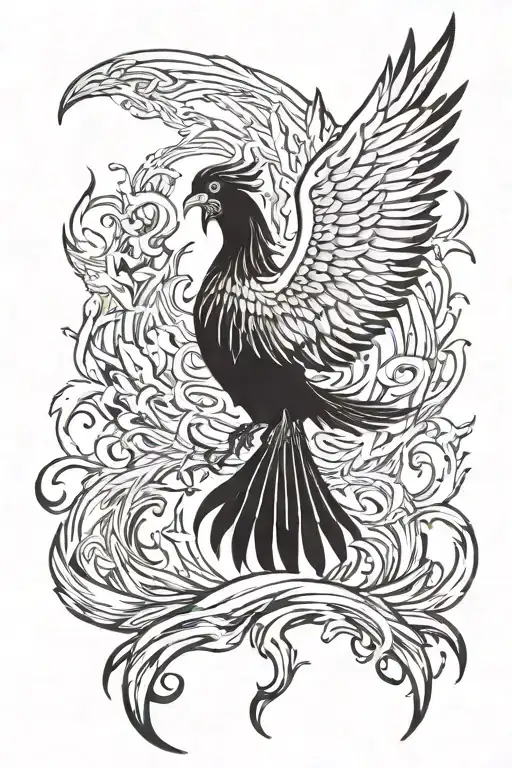 Phoenix Rising From The Ashes Representing
