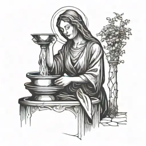Woman At The Well And Jesus