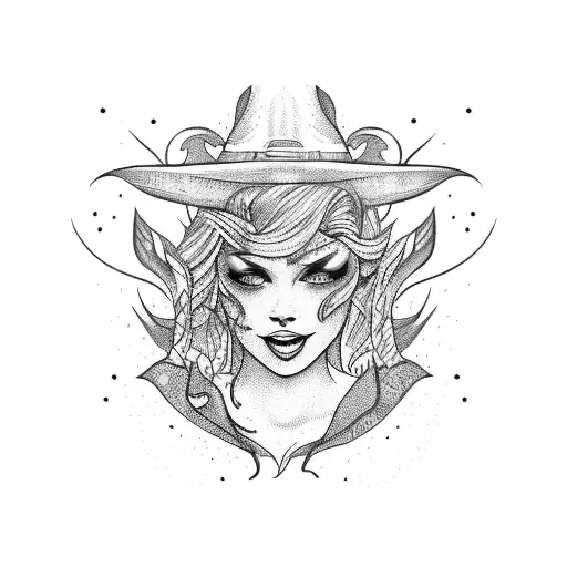 Witch Herbs Magic One Line