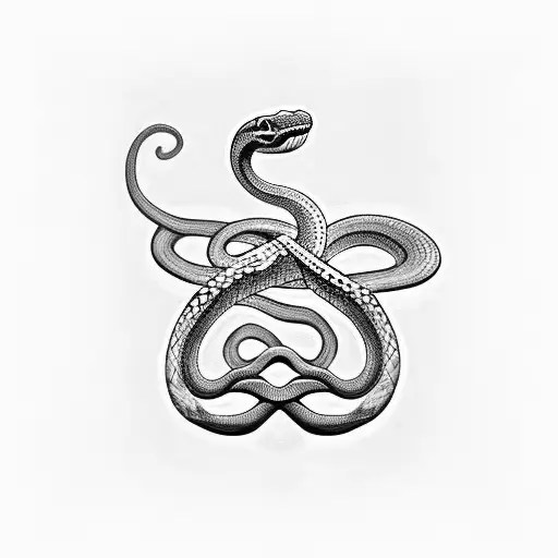 A Snake Symbol Entwined In A Greek Columns