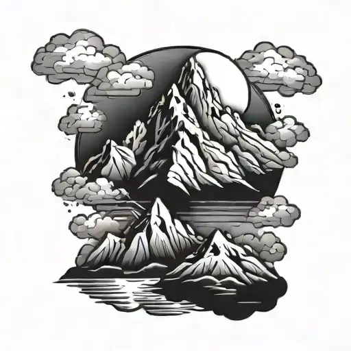 Mountain With Clouds Surrounding