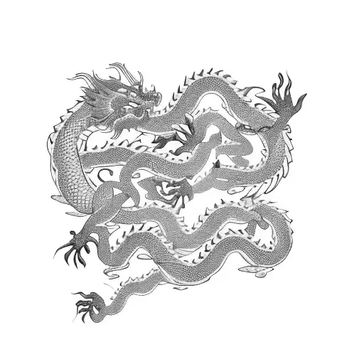 Chinese Dragon Attached To Chains