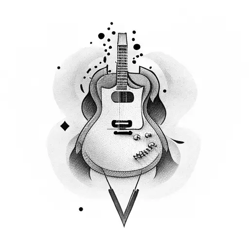 Guitar With The Letter Bape