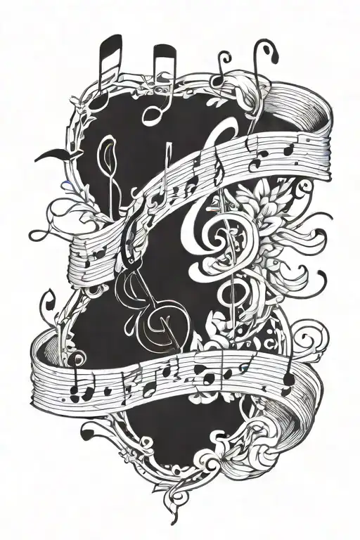 Music Notes With Lil Peep Lyrics Intertwined