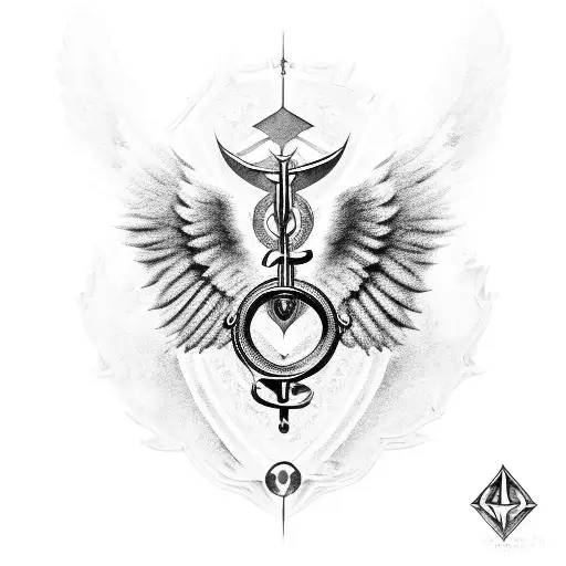 Angel Shield Love Loyalty Hammer Olive Church Art