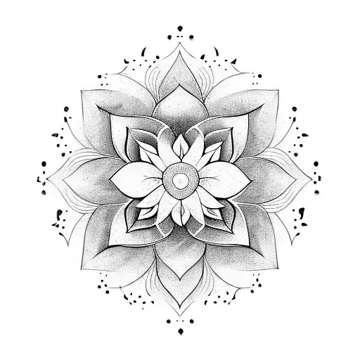 Lotus With Geometric Petals