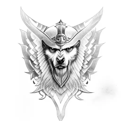 Odin Standing With 2 Ravens