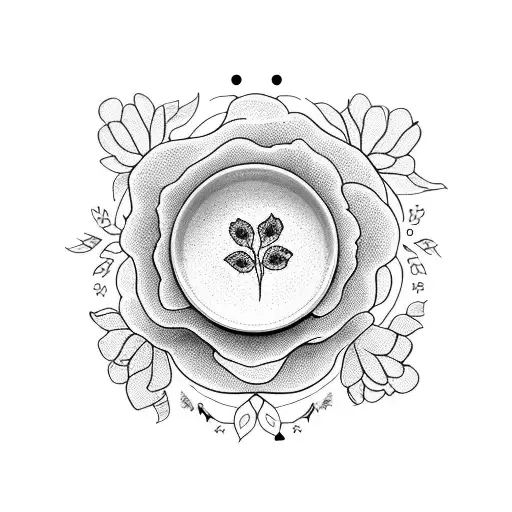 A Coffee Cup Surrounded By Blooming Flowers