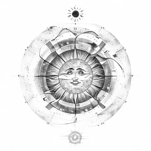 A Celestial Map Of The Night Sky With Constellations Forming The Shape Of A Hand Holding A Sun