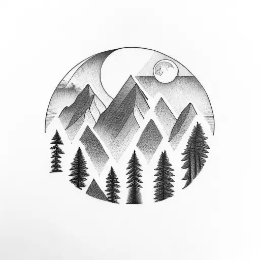 Mountains Trees Space
