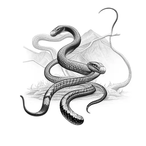 Snake Wrapped Around A Branch