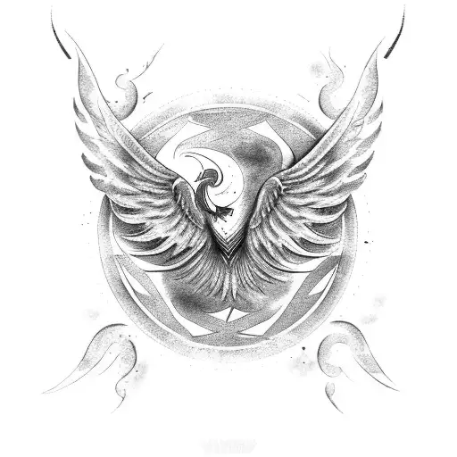 Combine The Taurus Zodiac Symbol With The Image Of A Phoenix