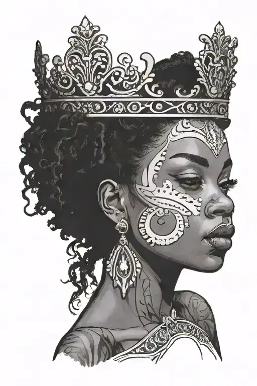 Black Woman Wearing A Crown