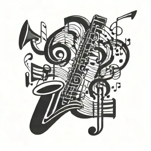 Jazz Music With Notes Floating