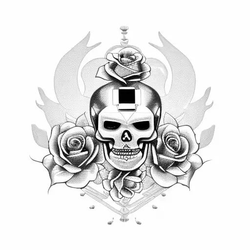 Robotic Skeleton With Roses