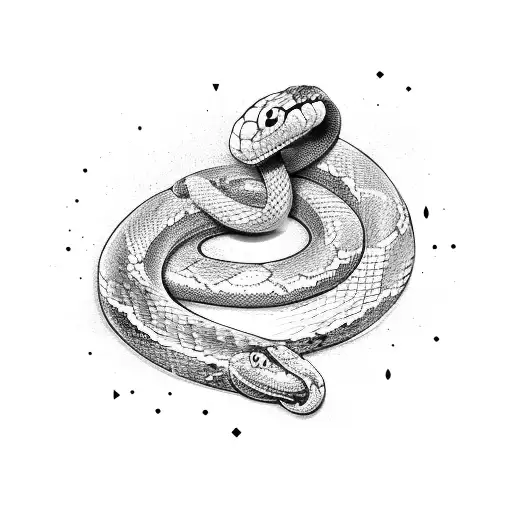 Abstract Snake Wrapped Around A Pencil