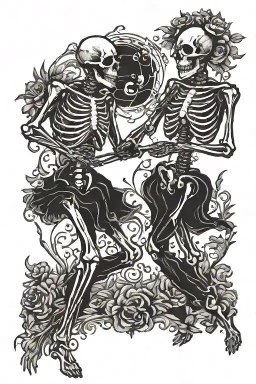 Skeleton Couple Dancing
