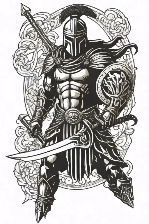 Spartan Warrior Wielding A Sword