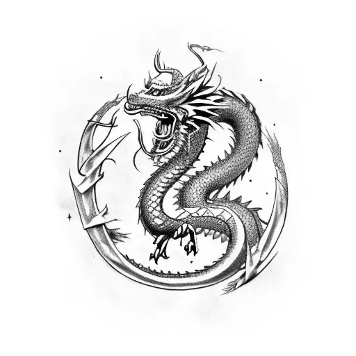 Realistic Norse Style Dragon To Wrap Around The Bicep