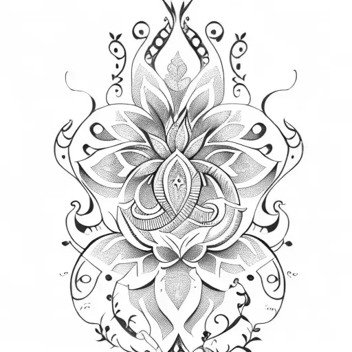 Floral Henna And Lettering