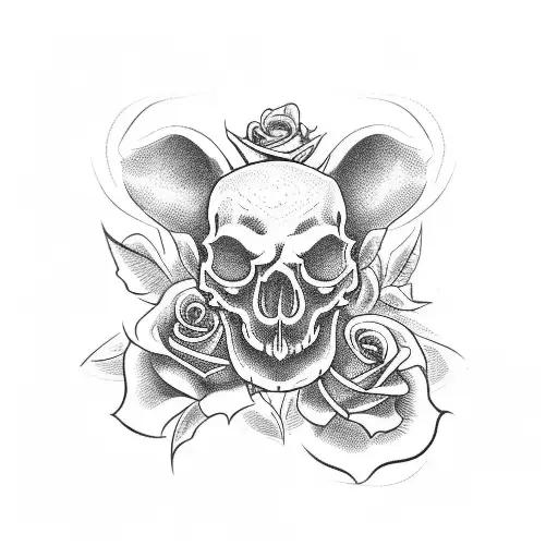 Rat Skull Rose