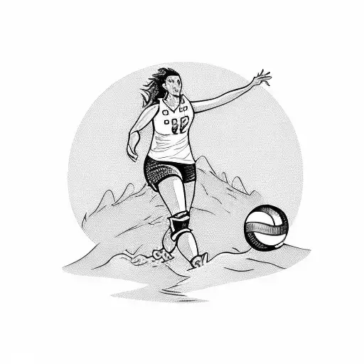 A Volleyball Player Playing A Guitar On A Beach