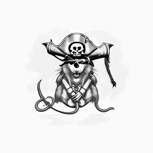 Pirate Rat With Barrel