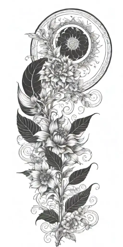 Moon Sun Plants Feather