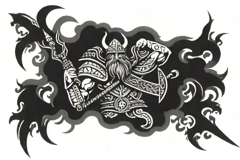 Filling Full Arms With Viking Warrior