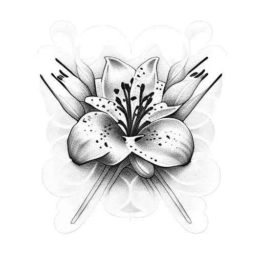 Lily Flowers On A Lorraine Cross