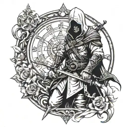 Assasin Creed And Clock