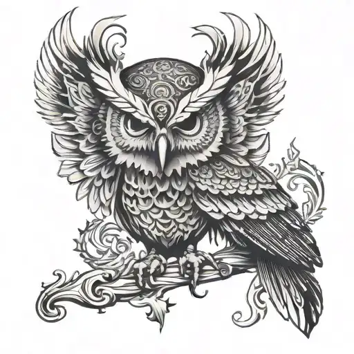 Owl And Phenix Bird