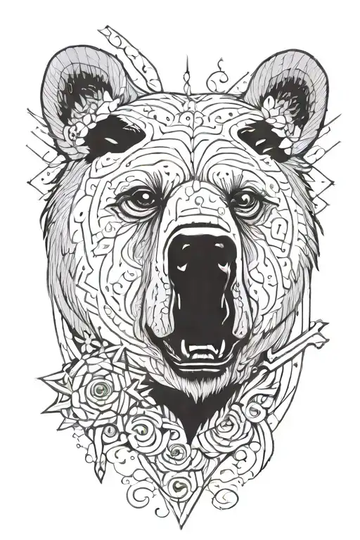 Bear With Eye Scar And Cross