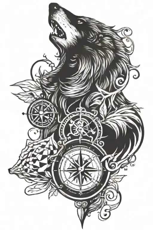 Wolf And Compass