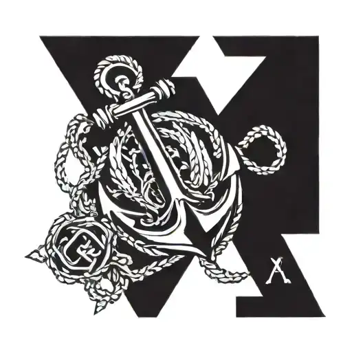 Anchor Design With Letters A B S R Hidden Within