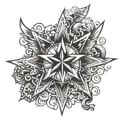 An 8 Pointed Star With Wings