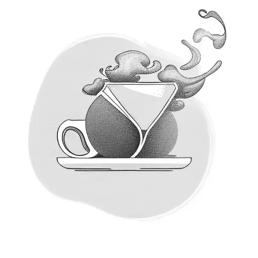 A Steaming Cup Of Coffee With A Book And Glasses Beside It