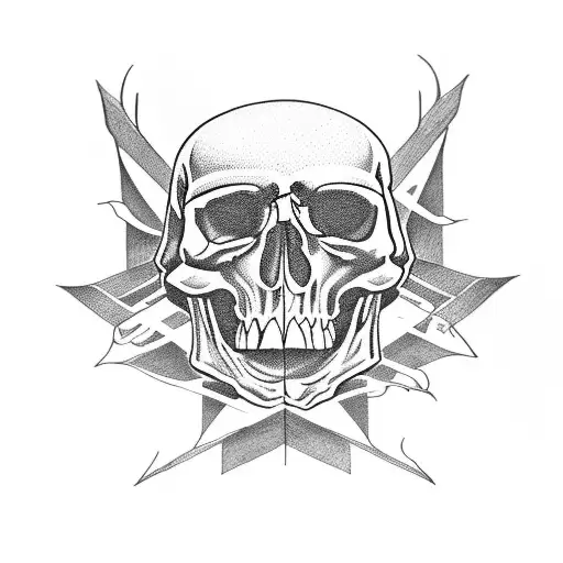 With A Pair Of As With A Skull Inside