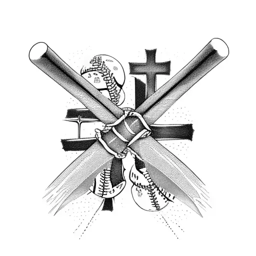 Three Crosses Baseball Bat As The Cross